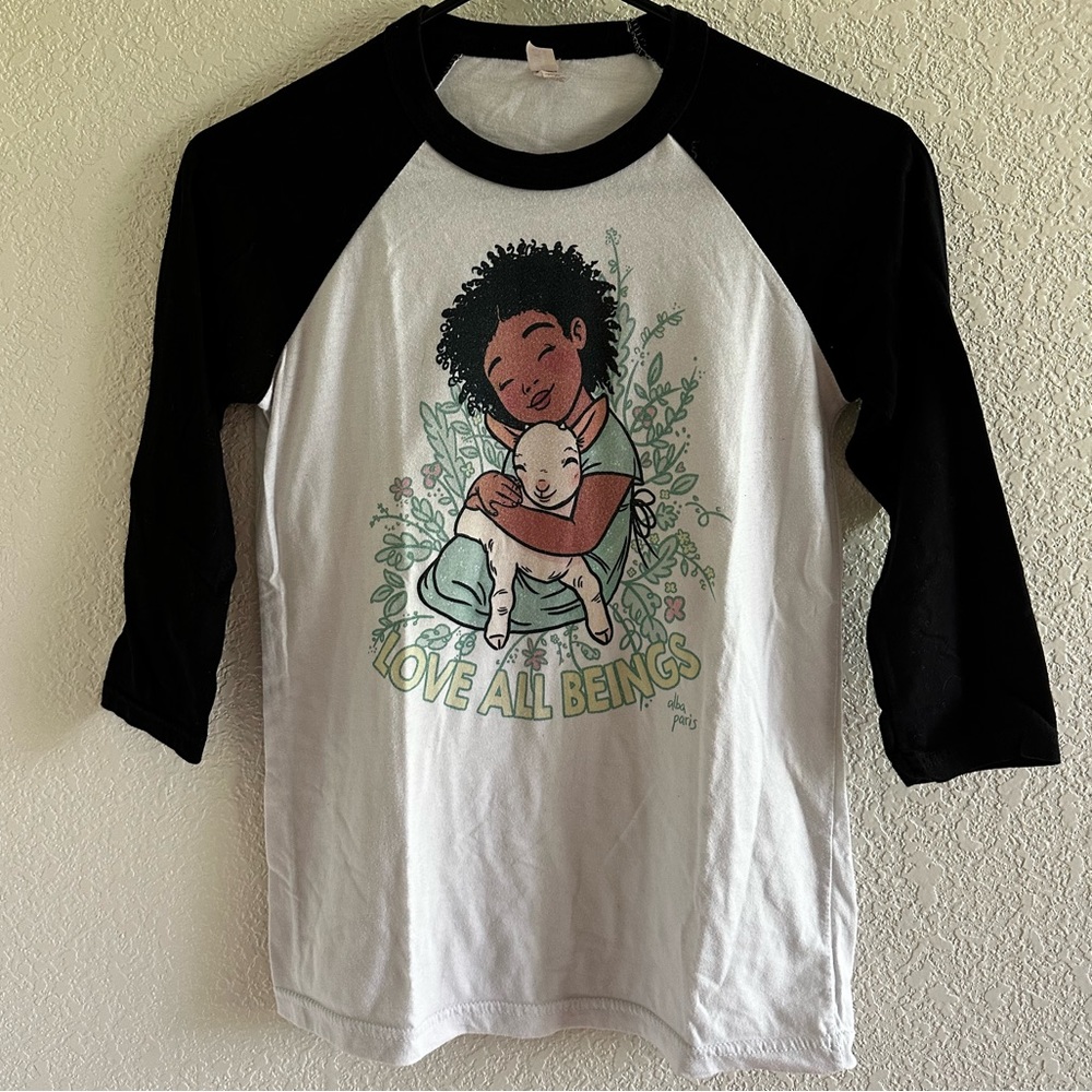 Vegan- Love All Beings by Alba Paris Raglan Tee